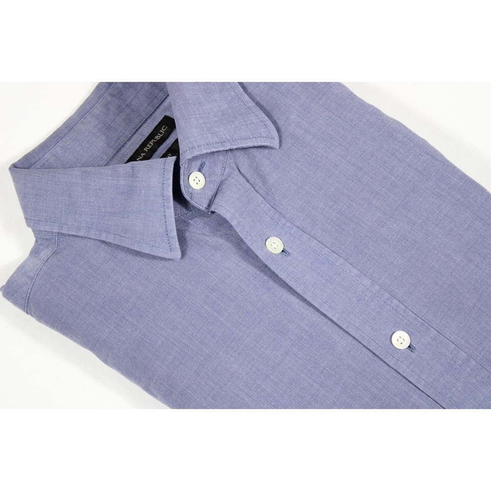 Banana Republic Slim Fit Mens Medium Blue Button Down Dress Shirt 100% Cotton